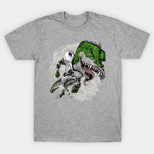 Old School Dinosaur Football Player T-Shirt